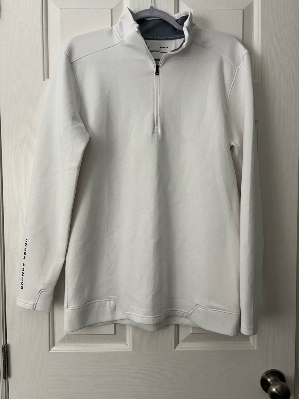Under Armour White Quarter-Zip Pullover Sweater